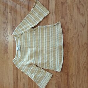 Anthropologie yellow and cream shirt